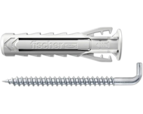 Upat Spreizdübel USX Plus 8x40 mm WH mit Schraubhaken gerade 4 Stück Fischer Dübel mit Schraubhaken