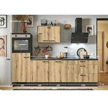 PICCANTE Plus Küchenzeile mit Geräten Casual 280 cm evoke eiche matt vormontiert Variante links 4067368013598