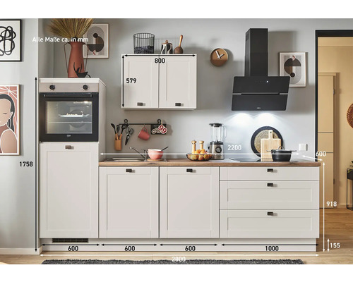 Küchenzeile mit Maßen