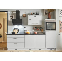 PICCANTE Plus Küchenzeile mit Geräten Sonera 280 cm kaschmirgrau matt vormontiert Variante rechts 4067368013710