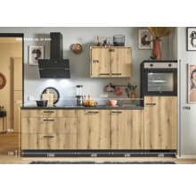 PICCANTE Plus Küchenzeile mit Geräten Casual 280 cm evoke eiche matt vormontiert Variante rechts 4067368013741