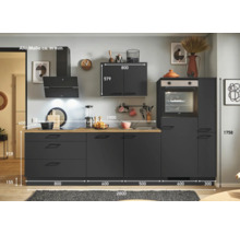 PICCANTE Plus Küchenzeile mit Geräten Sonera 280 cm grafit matt vormontiert Variante rechts 4067368013963
