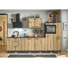 PICCANTE Plus Küchenzeile mit Geräten Casual 280 cm evoke eiche matt vormontiert Variante rechts 4067368014045