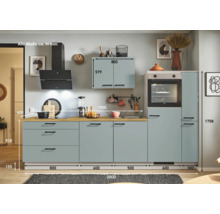PICCANTE Plus Küchenzeile mit Geräten Marlena 280 cm fjördgrün matt vormontiert Variante rechts 4067368013994