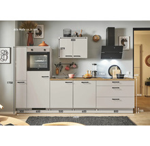 PICCANTE Plus Küchenzeile mit Geräten Sonera 280 cm kaschmirgrau matt vormontiert Variante links 4067368015066