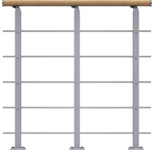 Geländer mit Holzhandlauf und Stahlstäben