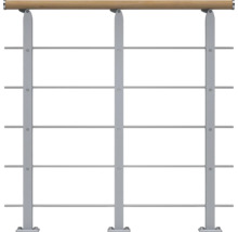 Geländer mit Holzhandlauf und Metallstäben