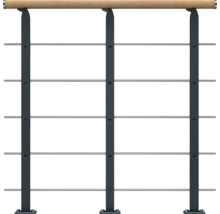 Geländer mit Holzhandlauf und Edelstahlseilen
