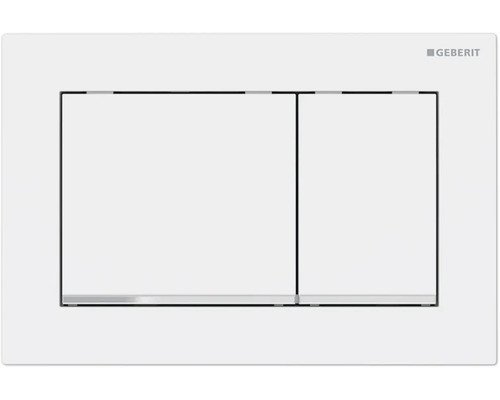 GEBERIT Betätigungsplatte Omega30 Platte weiß matt / Taster weiß matt mit Designstreife hochglanz verchromt 115.080.JT.1