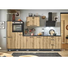 PICCANTE Plus Küchenzeile mit Geräten Casual 290 cm evoke eiche matt vormontiert Variante links 4067368015394