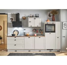 PICCANTE Plus Küchenzeile mit Geräten Bella 290 cm kaschmirgrau matt vormontiert Variante rechts 4067368015523