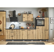 PICCANTE Plus Küchenzeile mit Geräten Casual 300 cm evoke eiche matt vormontiert Variante rechts 4067368015844