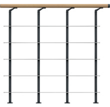 Geländersystem mit Holzhandlauf und Edelstahlseilen