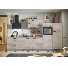 PICCANTE Plus Küchenzeile mit Geräten Casual 310 cm beton perlgrau matt vormontiert Variante rechts 4067368016384