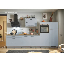 PICCANTE Plus Küchenzeile mit Geräten Marlena 310 cm pastellblau matt vormontiert Variante rechts 4067368016407
