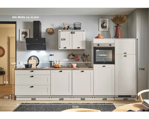 Küchenzeile mit Maßen