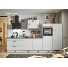 PICCANTE Plus Küchenzeile mit Geräten Sonera 330 cm lichtgrau matt vormontiert Variante rechts 4067368016933