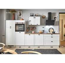 PICCANTE Plus Küchenzeile mit Geräten Bella 340 cm weiß matt vormontiert Variante links 4067368017077