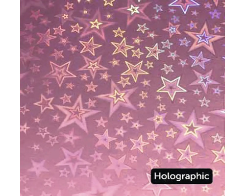Klebefolie Venilia Holo Erna gelb rosa metallic 45x150 cm Holografische Folie mit Sternenmuster