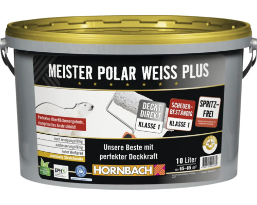 Hornbach Wandfarbe Meister Polarweiss Plus weiß 10 L