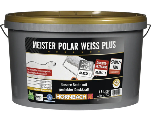 Hornbach Wandfarbe Meister Polarweiss Plus weiß 15 L