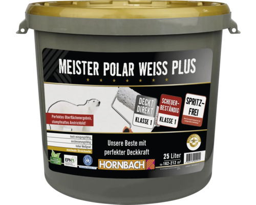 Hornbach Wandfarbe Meister Polarweiss Plus weiß 25 L