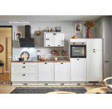 PICCANTE Plus Küchenzeile mit Geräten Bella 340 cm weiß matt vormontiert Variante rechts 4067368017220