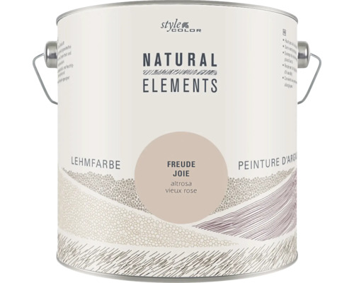 StyleColor NATURAL ELEMENTS Lehmfarbe konservierungsmittelfrei Freude altrosa 2,5 l