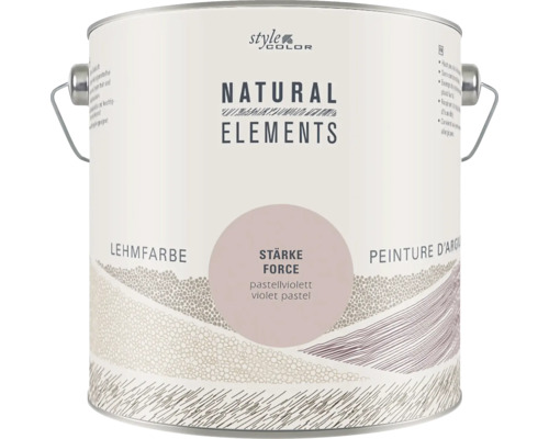 StyleColor NATURAL ELEMENTS Lehmfarbe konservierungsmittelfrei Stärke pastellviolett 2,5 l