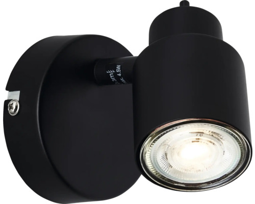 Schwarze Wandleuchte mit verstellbarem Spot