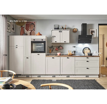 PICCANTE Plus Küchenzeile mit Geräten Bella 350 cm kaschmirgrau matt vormontiert Variante links 4067368017770