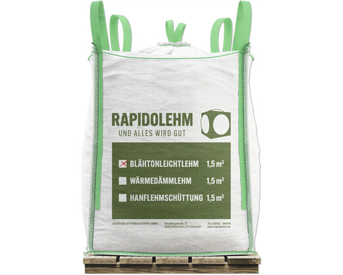 Big Bag Rapidolehm mit Blähtonleichtlehm, Wärmedämmlehm und Hanflehm Schüttung