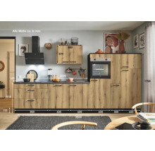 PICCANTE Plus Küchenzeile mit Geräten Casual 350 cm evoke eiche matt vormontiert Variante rechts 4067368017947