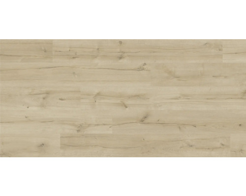 Heller Laminatboden mit Holzoptik.