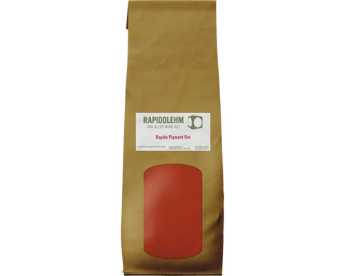 Rapido Lehm-Farbpigment rot für Lehmbaustoffe 500 g Rapido Lehm Farbpigment Rot in einer Papiertüte