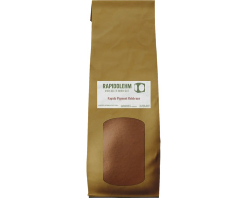 Rapido Lehm-Farbpigment rehbraun für Lehmbaustoffe 500 g Rapido Lehm Farbpigment Rehbraun in einer Papiertüte