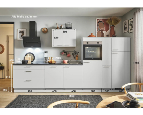 Küchenzeile mit Maßen