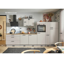 PICCANTE Plus Küchenzeile mit Geräten Sonera 370 cm kaschmirgrau matt vormontiert Variante rechts 4067368018517