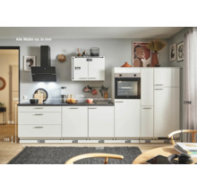 PICCANTE Plus Küchenzeile mit Geräten Sonera 370 cm weiß matt vormontiert Variante rechts 4067368018401
