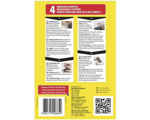 Mausefalle Protect Home Mausefallen Click Mäusefalle aus Kunststoff zur giftlosen Bekämpfung von Mäusebefall 3 Stück