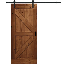 Pertura Schiebetür-Komplettset Yorick Wales braun inkl. Laufschiene mit Rolle,Griff-Set (Sondermaße B:450-1200 mm, H:1500-2500 mm)-thumb-1
