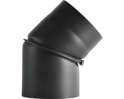 Ofenrohr-Bogen Bertrams verstellbar 0-45° Ø 120 mm senotherm UHT-Hydro schwarz Ofenrohrbogen mit Rohrschelle