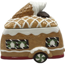 Keksdose in Form eines Lebkuchen-Wohnwagens