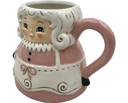 Keramikbecher mit Frauengestalt und Henkel