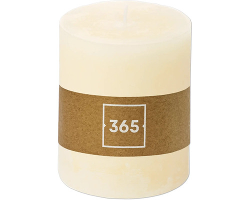 Dekorative Stumpenkerze mit Banderole