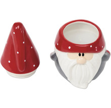 Santa-Claus-Teelichthalter mit abnehmbarem Hut