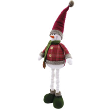 Dekorativer Schneemann mit Mütze und Schal für die Weihnachtszeit