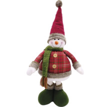 Dekorativer Schneemann mit Schal und Hut für die Weihnachtszeit