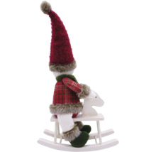 Dekorative Weihnachtsfigur auf Schaukelpferd