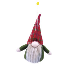 Dekorativer Weihnachtswichtel zum Aufhängen mit Bart und Mütze